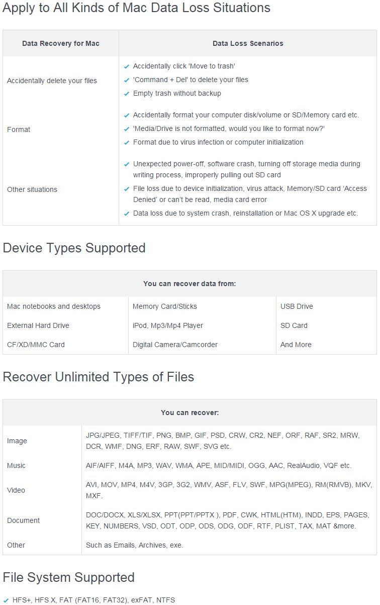 EaseUS Data Recovery Wizard for Mac Reference
